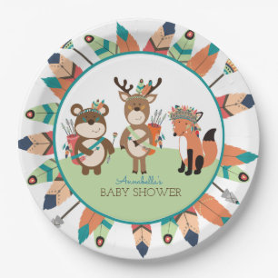 Assiettes En Carton Plaque à papier de région boisée d'animaux de