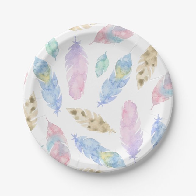 Assiettes En Carton Plaque à papier élégante et belle de la plume | (Devant)