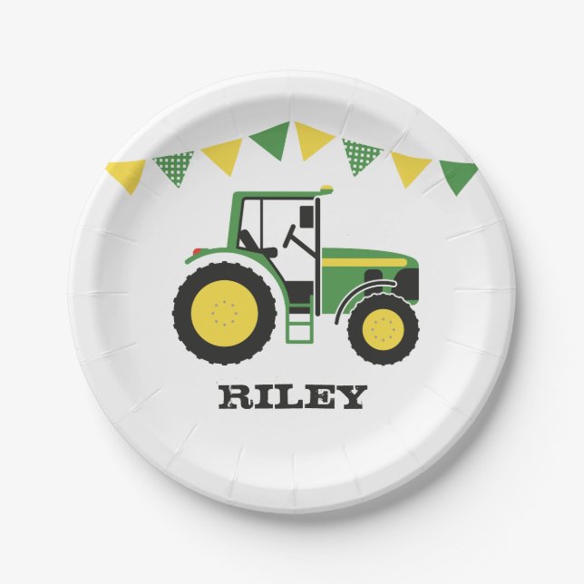 Assiettes En Carton Plaque à papier verte de fête d'anniversaire de (Devant)