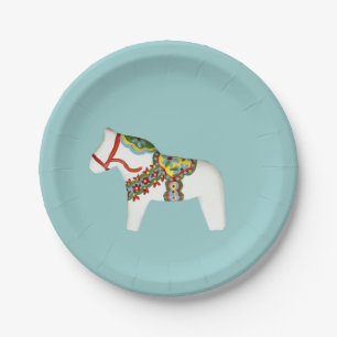 Assiettes En Carton Plaque blanche à cheval