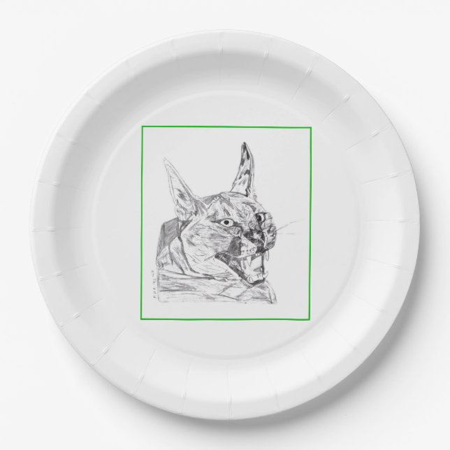 Assiettes En Carton Plaque Caracal (Devant)