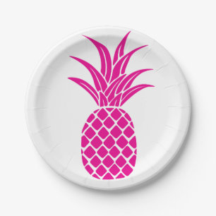 Assiettes En Carton Plaque d'ananas rose vif