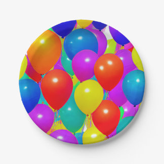 Assiettes En Carton Plaque d'anniversaire avec conception de ballons