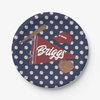 Assiettes En Carton Plaque d'anniversaire de base-ball américaine pers