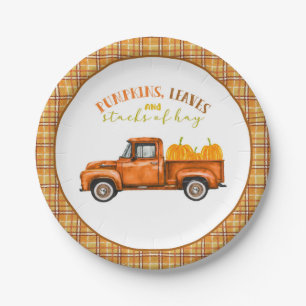 Assiettes En Carton Plaque d'anniversaire du camion d'automne
