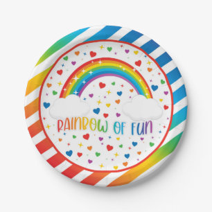 Assiettes En Carton Plaque d'anniversaire Rainbow
