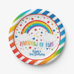 Assiettes En Carton Plaque d'anniversaire Rainbow - Custom