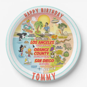 Assiettes En Carton Plaque d'anniversaire SoCal personnalisable