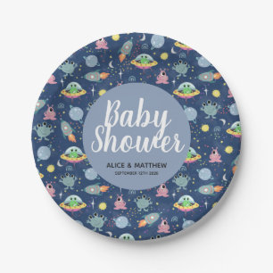 Assiettes En Carton Plaque de Baby shower en papier pour Motif spatial