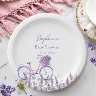 Assiettes En Carton Plaque de Baby shower Fleur sauvage de lavande