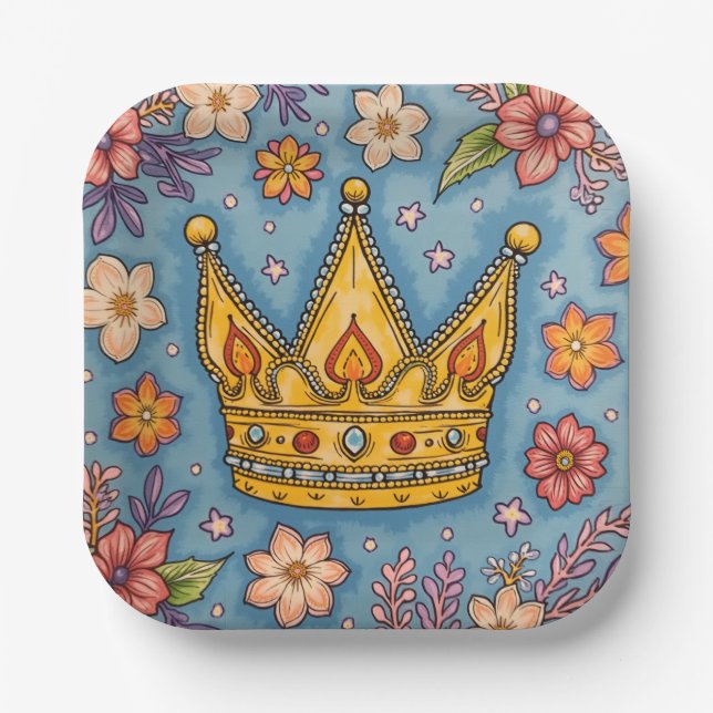 Assiettes En Carton plaque de couronne (Recto)