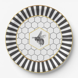 Assiettes En Carton Plaque de dîner Queen Bee de 9 po