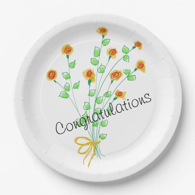 Assiettes En Carton Plaque de félicitations papier (Devant)