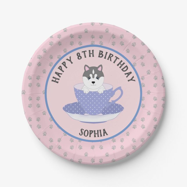 Assiettes En Carton Plaque de fête d'anniversaire de chien personnalis (Devant)