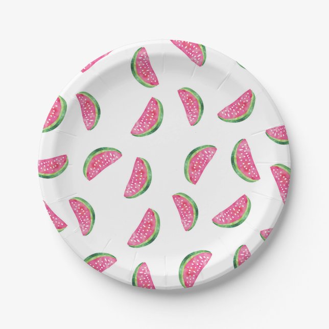 Assiettes En Carton Plaque de fête de la pastèque (Devant)