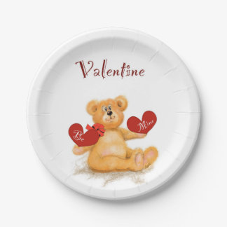 Assiettes En Carton Plaque de fête de l'ours Valentine Teddy