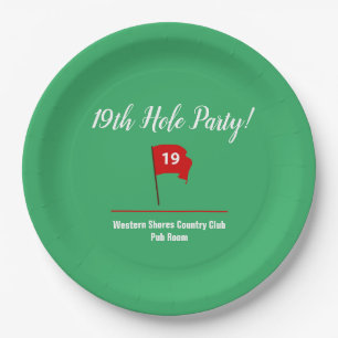 Assiettes En Carton Plaque de fête du 19th Hole Pub