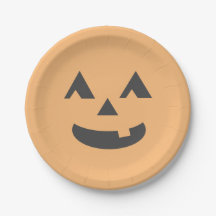Plaque de fête pour l'halloween orange pastel