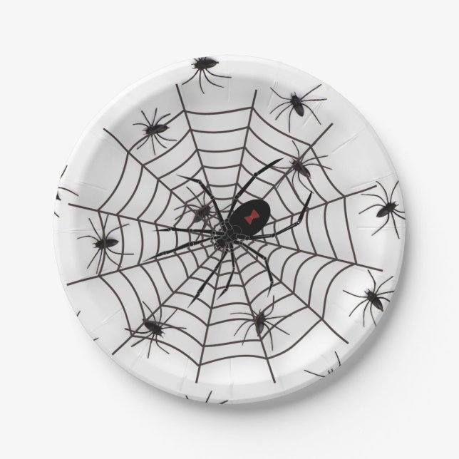 Assiettes En Carton Plaque de fête Spider (Devant)