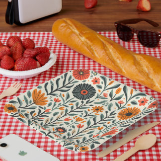 Assiettes En Carton plaque de fleurs