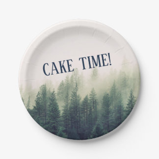 Assiettes En Carton Plaque de montagne Foggy