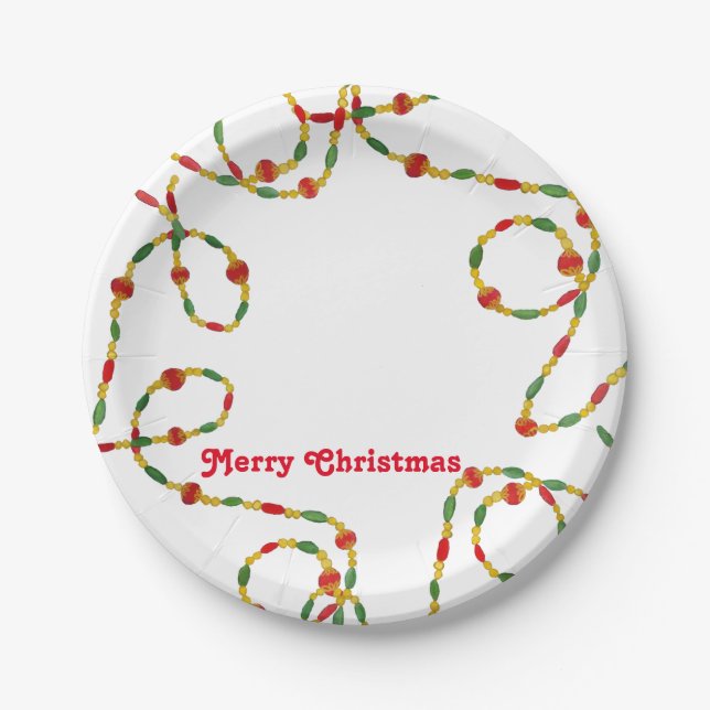Assiettes En Carton Plaque de Noël à Customiser ou personnaliser (Devant)