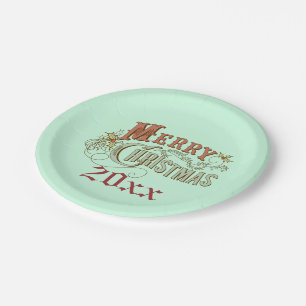 Assiettes En Carton Plaque De Noël Verte Et Brown