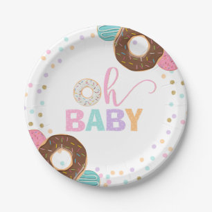 Assiettes En Carton Plaque de papier à Baby shower de Donut 7"