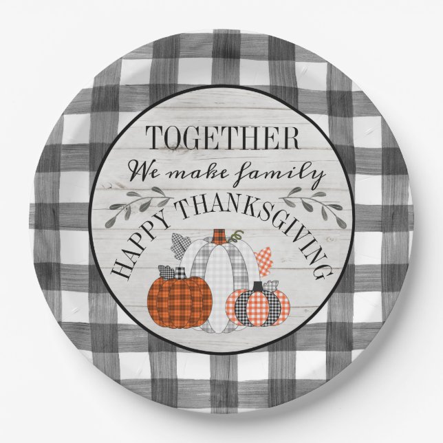 Assiettes En Carton Plaque de papier à Bon thanksgiving personnalisé (Devant)