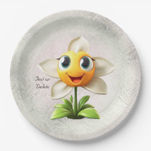 Assiettes En Carton Plaque de papier à fleurs blanches