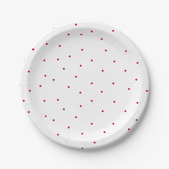 Assiettes En Carton Plaque de papier à jetable Polkadot rouge (Devant)