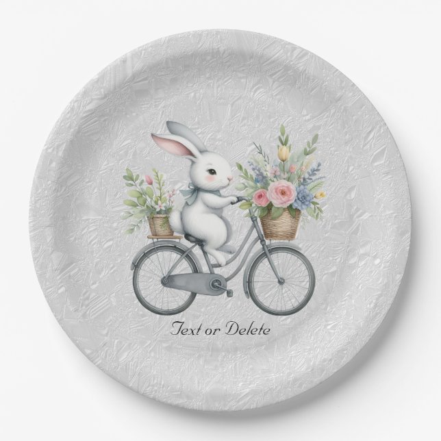 Assiettes En Carton Plaque de papier à rabat à bicyclette florale (Devant)