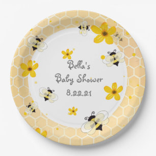 Assiettes En Carton Plaque de papier à thème d'abeille