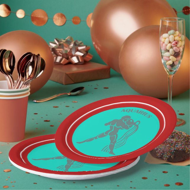 Assiettes En Carton Plaque de papier Aquarius (Multi)