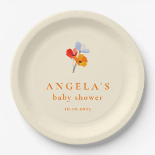 Assiettes En Carton Plaque de papier Baby shower à feuilles de  d'été