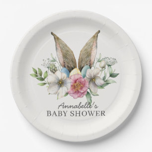 Assiettes En Carton Plaque de papier Baby shower à oreille de lapin fl