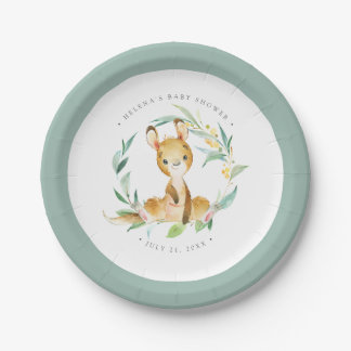 Assiettes En Carton Plaque de papier Baby shower Bush Baby Kangaroo