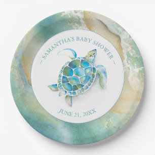 Assiettes En Carton Plaque de papier Baby shower de tortue de mer