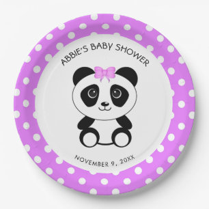 Assiettes En Carton Plaque de papier Baby shower d'ours rose personnal