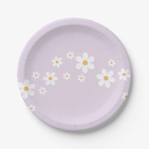 Assiettes En Carton plaque de papier Baby shower lilas de Boho Daisy