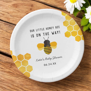 Assiettes En Carton Plaque de papier Baby shower Little Honey Bee