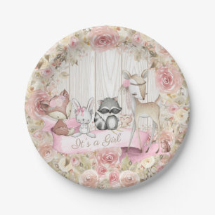 Assiettes En Carton Plaque de papier Baby shower pour animaux de bois