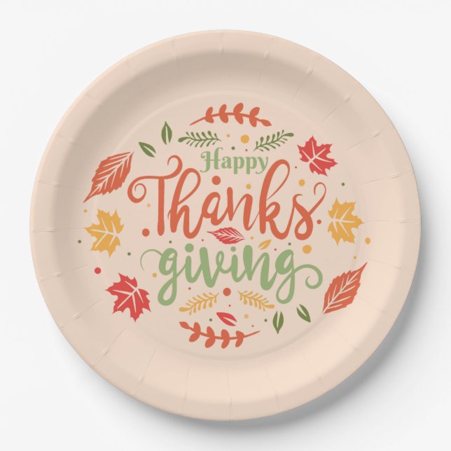 Assiettes En Carton Plaque de papier bon thanksgiving (Devant)