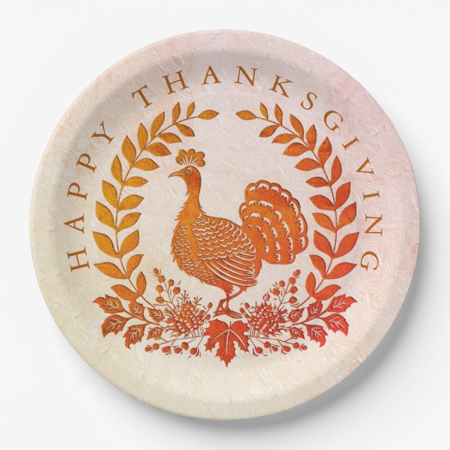 Assiettes En Carton Plaque de papier bon thanksgiving Turquie (Devant)