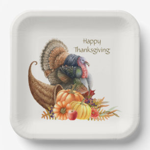 Assiettes En Carton Plaque de papier Citrouille Turquie Thanksgiving