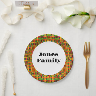 Assiettes En Carton Plaque de papier colorée Kente Family Reunion