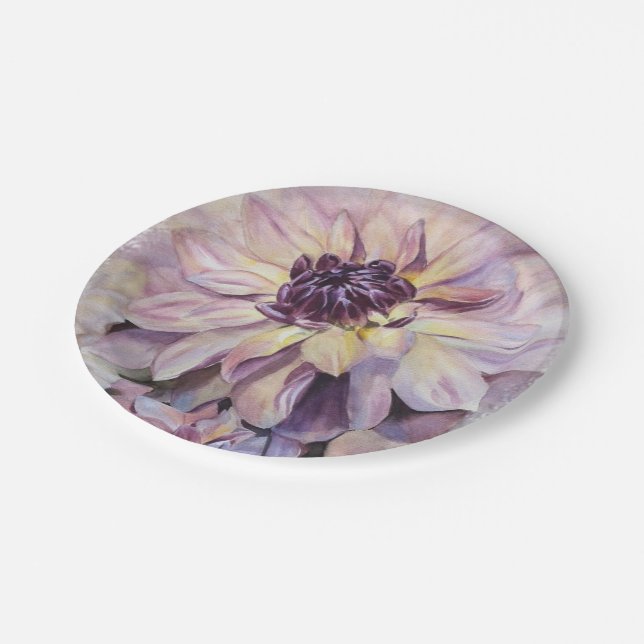ASSIETTES EN CARTON PLAQUE DE PAPIER DAHLIA FLEURS (Angle)