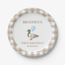 Plaque de papier d'anniversaire de canard