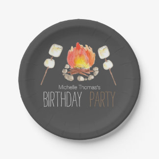 Assiettes En Carton Plaque de papier d'anniversaire du feu de camp noi