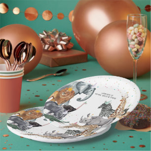 Assiettes En Carton Plaque de papier d'aquarelle d'animal moderne simp